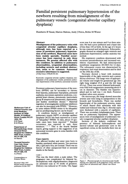Congenital Alveolar Capillary J Med Genet: First Published As 10.1136/Jmg.35.1.58 on 1 January 1998