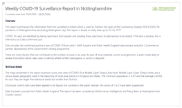 Weekly COVID-19 Surveillance Report in Nottinghamshire Cumulative Data from 21/02/2020 - 26/07/2020