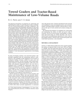 Towed Graders and Tractor-Based Maintenance of Low-Volume Roads