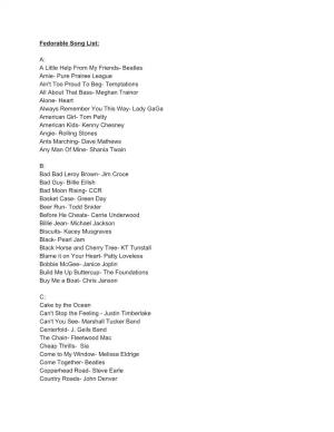 Fedorable Song List: A: a Little Help from My Friends- Beatles Amie