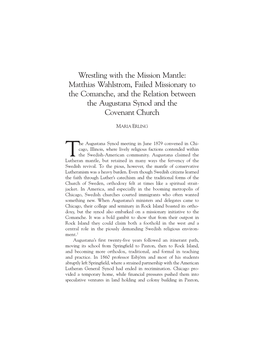 Maria Erling, “Wrestling with the Mission Mantle: Matthias Wahlstrom