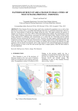 Patterns of Built-Up Area Change in Small Cities of West Sumatra Province - Indonesia