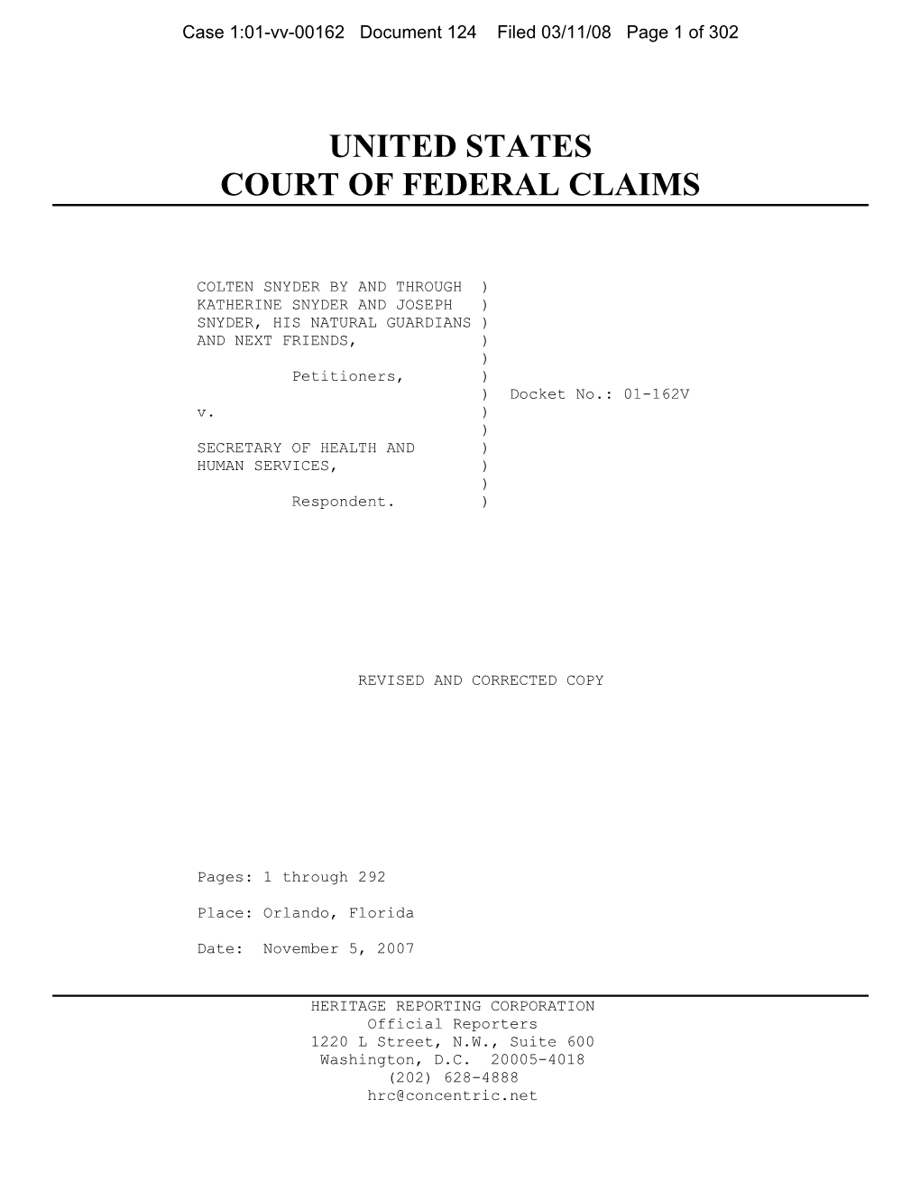 United States Court of Federal Claims