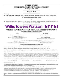 WILLIS TOWERS WATSON PUBLIC LIMITED COMPANY (Exact Name of Registrant As Specified in Its Charter)