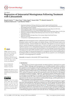 Regression of Intracranial Meningiomas Following Treatment with Cabozantinib