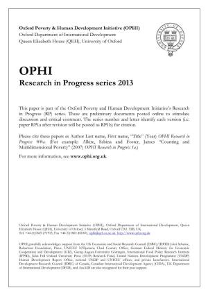Research in Progress Series 2013