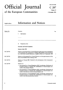 Official Journal C 287 Volume 35 of the European Communities 4 November 1992