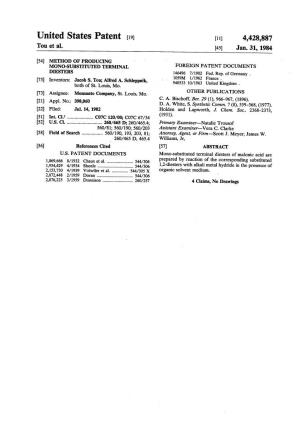 United States Patent (19) (11) 4,428,887 Tou Et Al