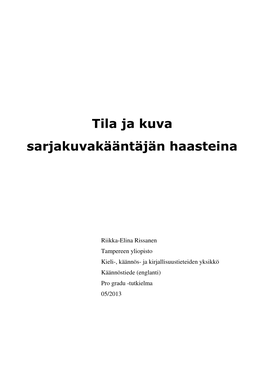 Tila Ja Kuva Sarjakuvakääntäjän Haasteina