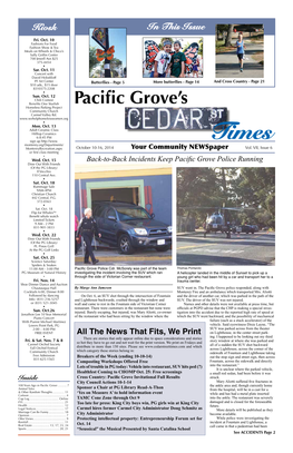 Monterey.Org/Departments/ Montereyrecreation.Aspx October 10-16, 2014 Your Community Newspaper Vol