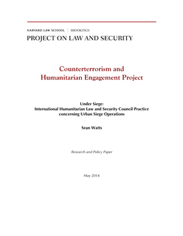 Counterterrorism and Humanitarian Engagement Project