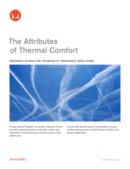 The Attributes of Thermal Comfort