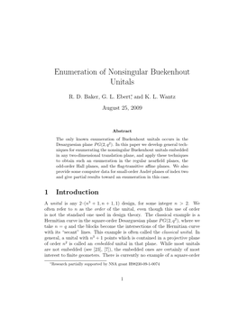 Enumeration of Nonsingular Buekenhout Unitals