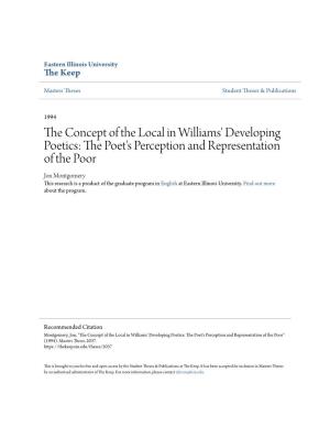 The Concept of the Local in Williams' Developing Poetics: the Poet's
