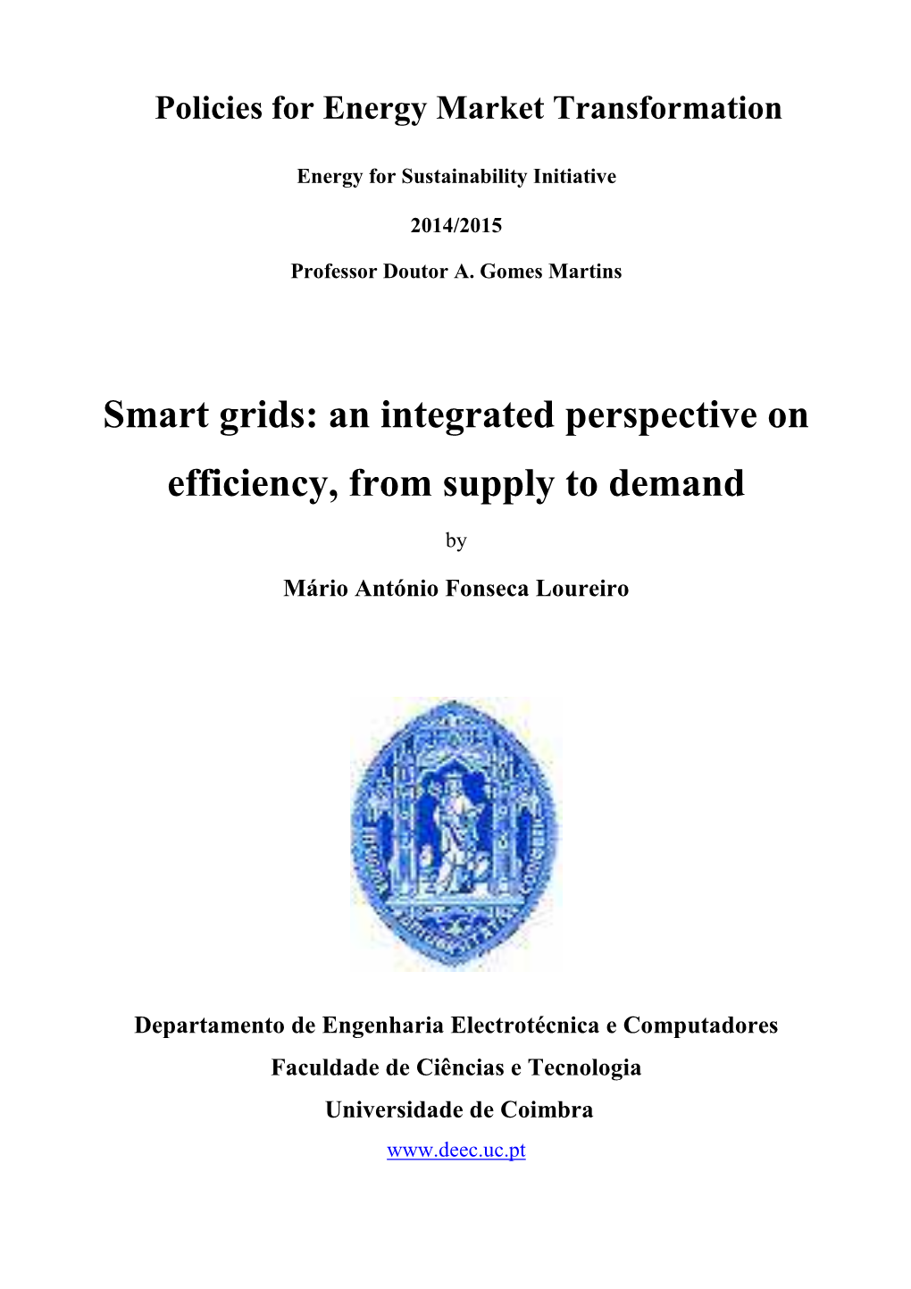 Smart Grids: an Integrated Perspective on Efficiency, from Supply to Demand