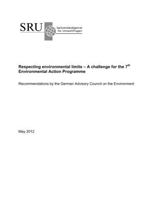 Respecting Environmental Limits – a Challenge for the 7Th Environmental Action Programme