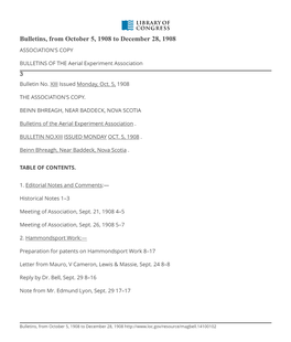 Bulletins, from October 5, 1908 to December 28, 1908