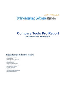 Compare Tools Pro Report for Virtual Class