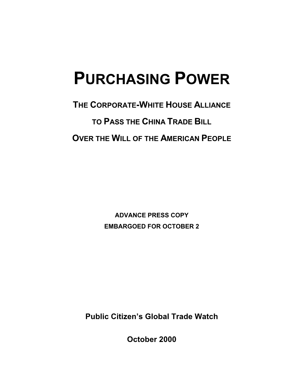 Purchasing Power