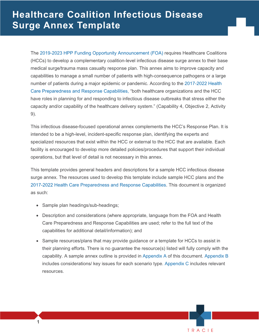 Healthcare Coalition Infectious Disease Surge Annex Template