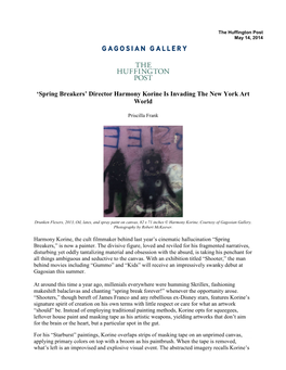 Spring Breakers’ Director Harmony Korine Is Invading the New York Art World