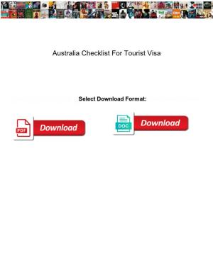 Australia Checklist for Tourist Visa