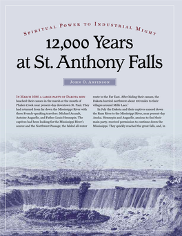 Spiritual Power to Industrial Might : 12,000 Years at St. Anthony Falls