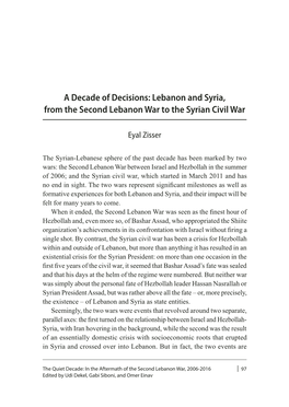 Lebanon and Syria, from the Second Lebanon War to the Syrian Civil War
