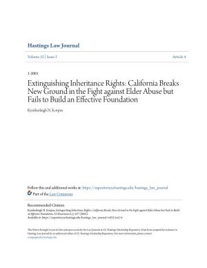 California Breaks New Ground in the Fight Against Elder Abuse but Fails to Build an Effective Foundation Kymberleigh N