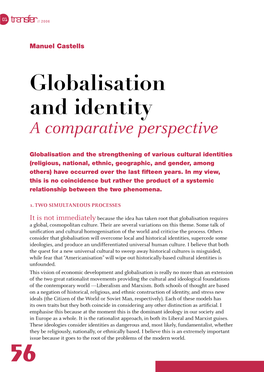 Globalisation and Identity a Comparative Perspective