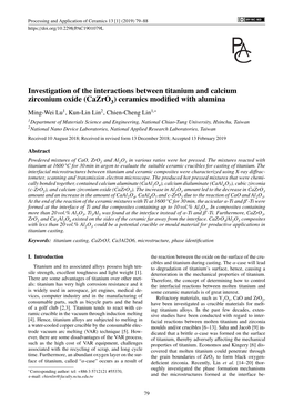 Investigation of the Interactions Between Titanium And