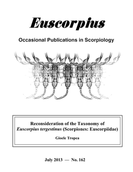 Scorpiones: Euscorpiidae)
