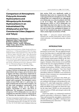 Comparison of Atmospheric Polycyclic Aromatic Hydrocarbons and Nitropolycyclic Aromatic Hydrocarbons in an Industrialized City (Kitakyushu) and Two Commercial Cities (Sapporo