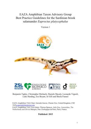EAZA Best Practice Guidelines for Sardinian Brook Salamander