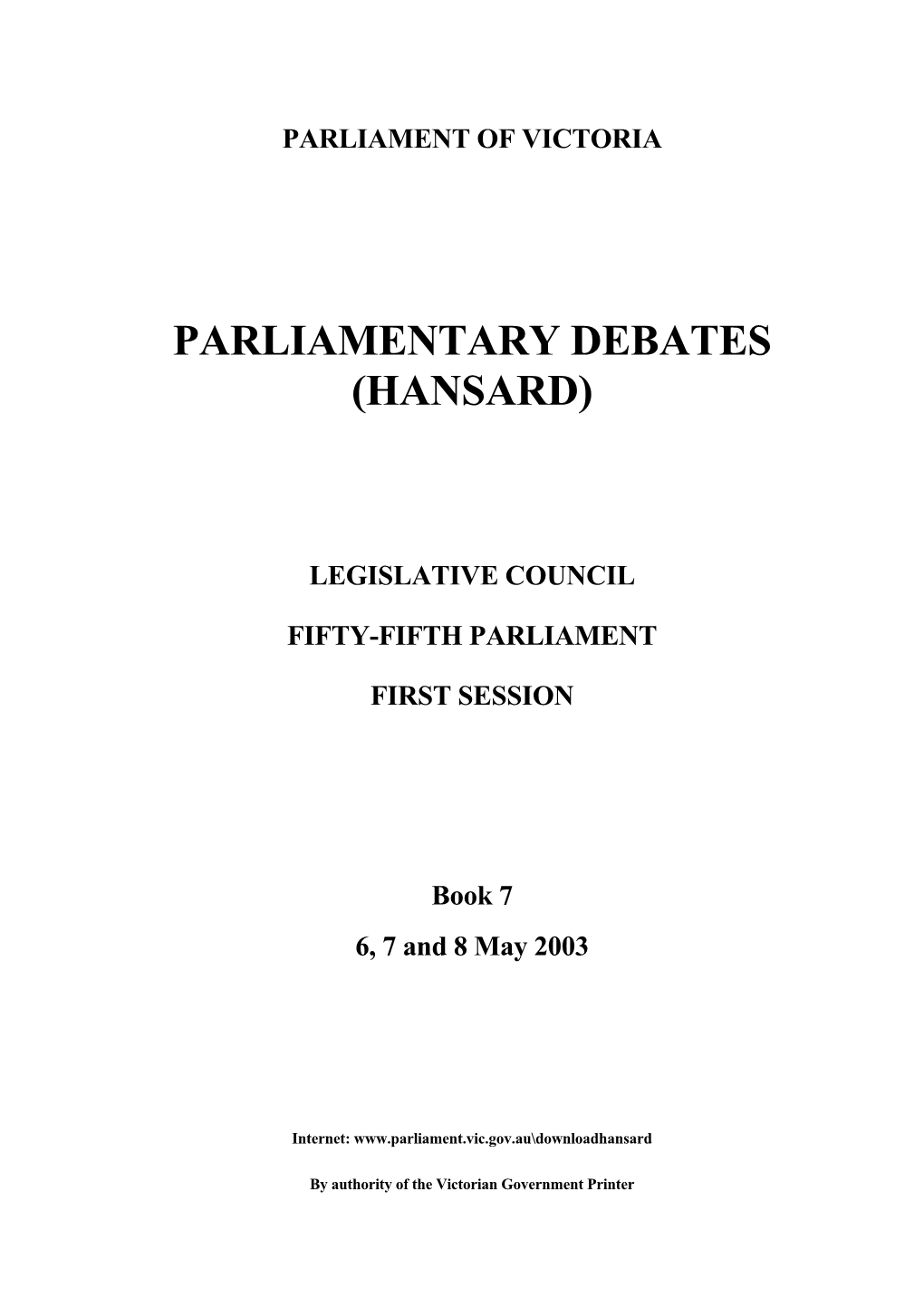 Book 7 6, 7 and 8 May 2003