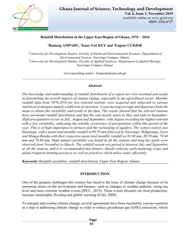 Ghana Journal of Science, Technology and Development Ghana Journal of Science, Technology and Development Ampadu,Vol