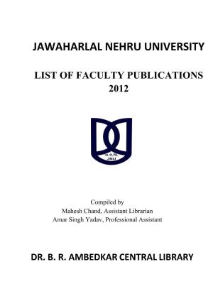 List of Faculty Publications 2012