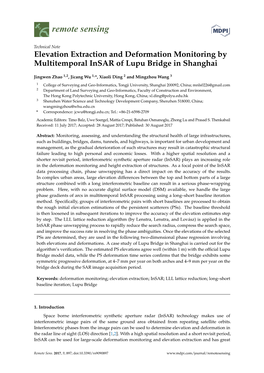 Elevation Extraction and Deformation Monitoring by Multitemporal Insar of Lupu Bridge in Shanghai