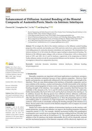 Enhancement of Diffusion Assisted Bonding of the Bimetal Composite of Austenitic/Ferric Steels Via Intrinsic Interlayers