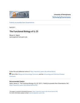 The Functional Biology of IL-25