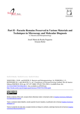 Part II - Parasite Remains Preserved in Various Materials and Techniques in Microscopy and Molecular Diagnosis 12