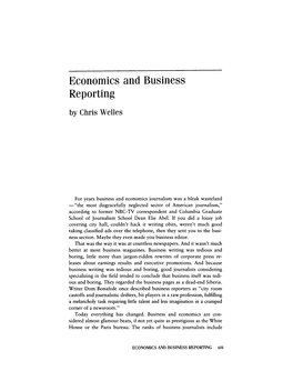 Economics and Business Reporting by Chris Welles