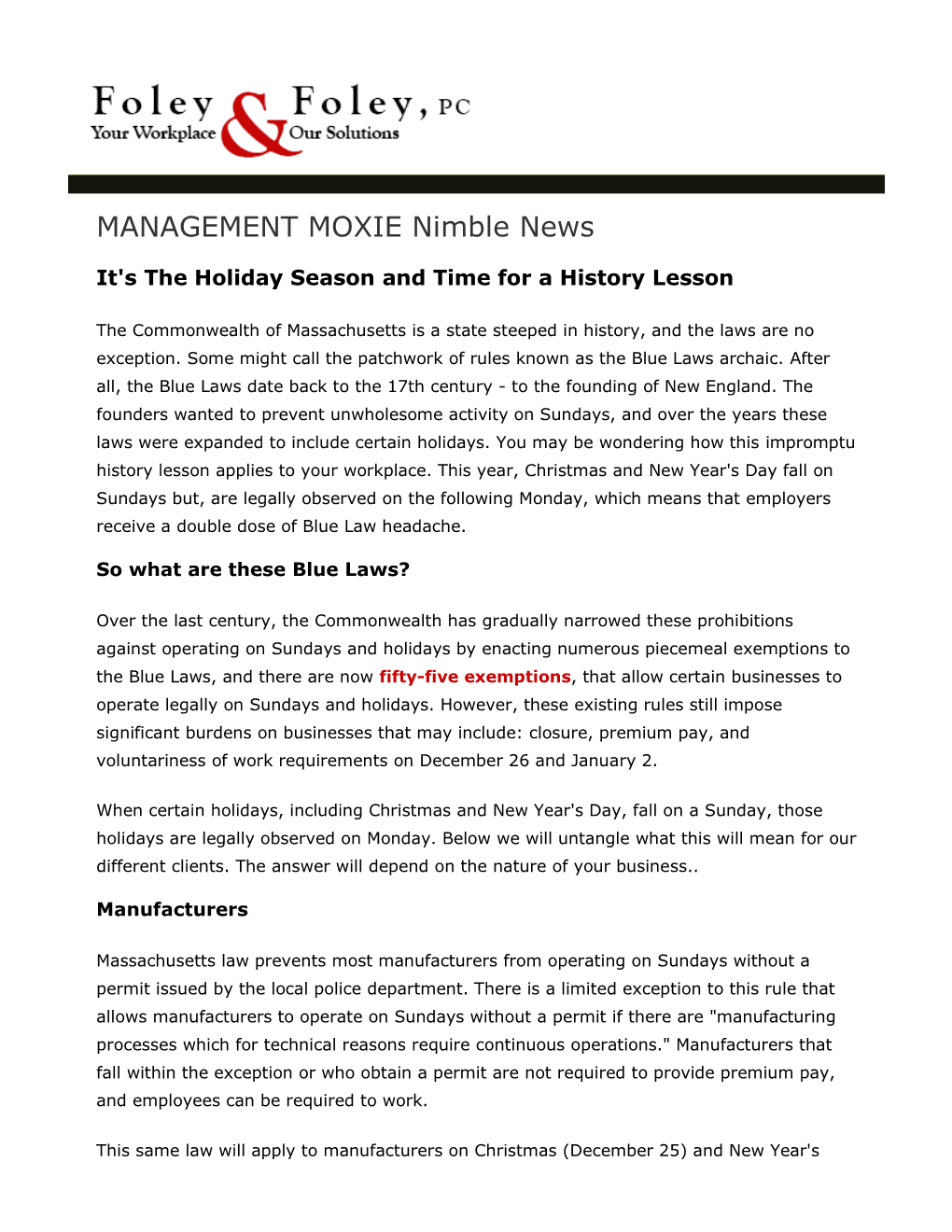 MANAGEMENT MOXIE Nimble News