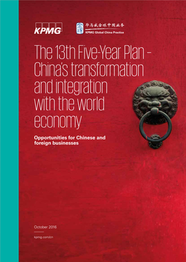 The 13Th Five-Year Plan – China’S Transformation and Integration with the World Economy