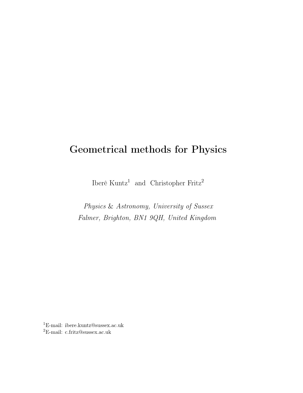 Geometrical-Methods-For-Physics.Pdf