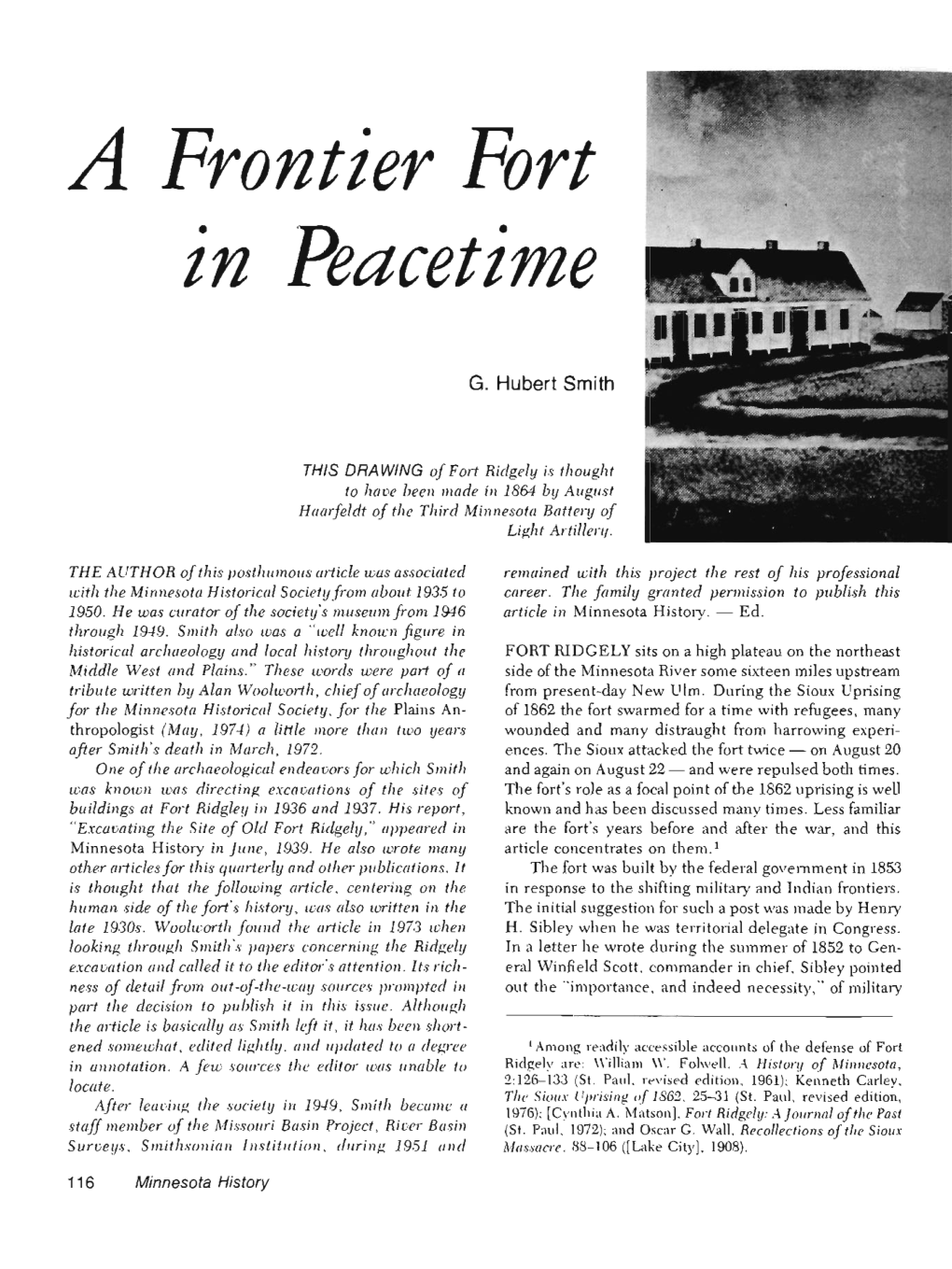 A Frontier Fort in Peacetime / G. Hubert Smith