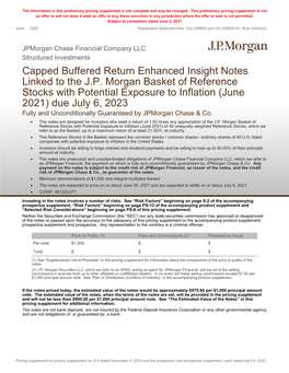 Capped Buffered Return Enhanced Insight Notes Linked to the J.P