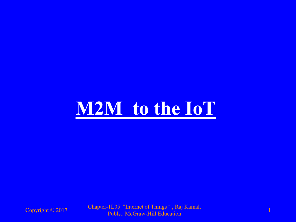 M2M to the Iot