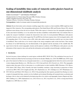 Scaling of Instability Time-Scales of Antarctic Outlet Glaciers Based on One-Dimensional Similitude Analysis