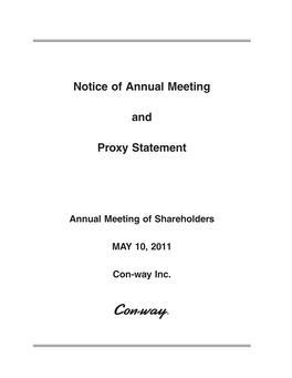 Notice of Annual Meeting and Proxy Statement